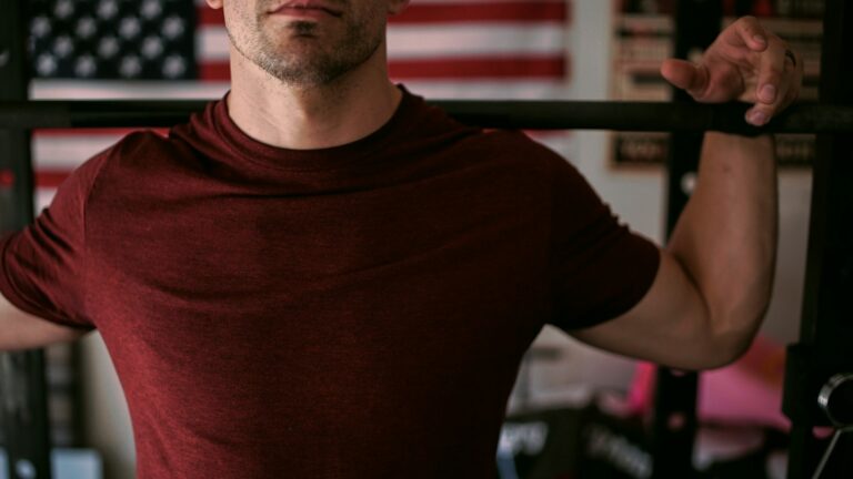 A guy about to do some heavy barbell squats