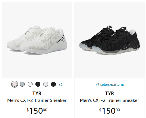 TYR CXT-2 trainer sneakers in black and white